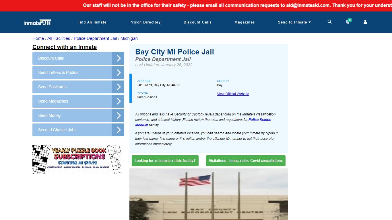 Bay City MI Police Jail & Inmate Search - Bay City, MI